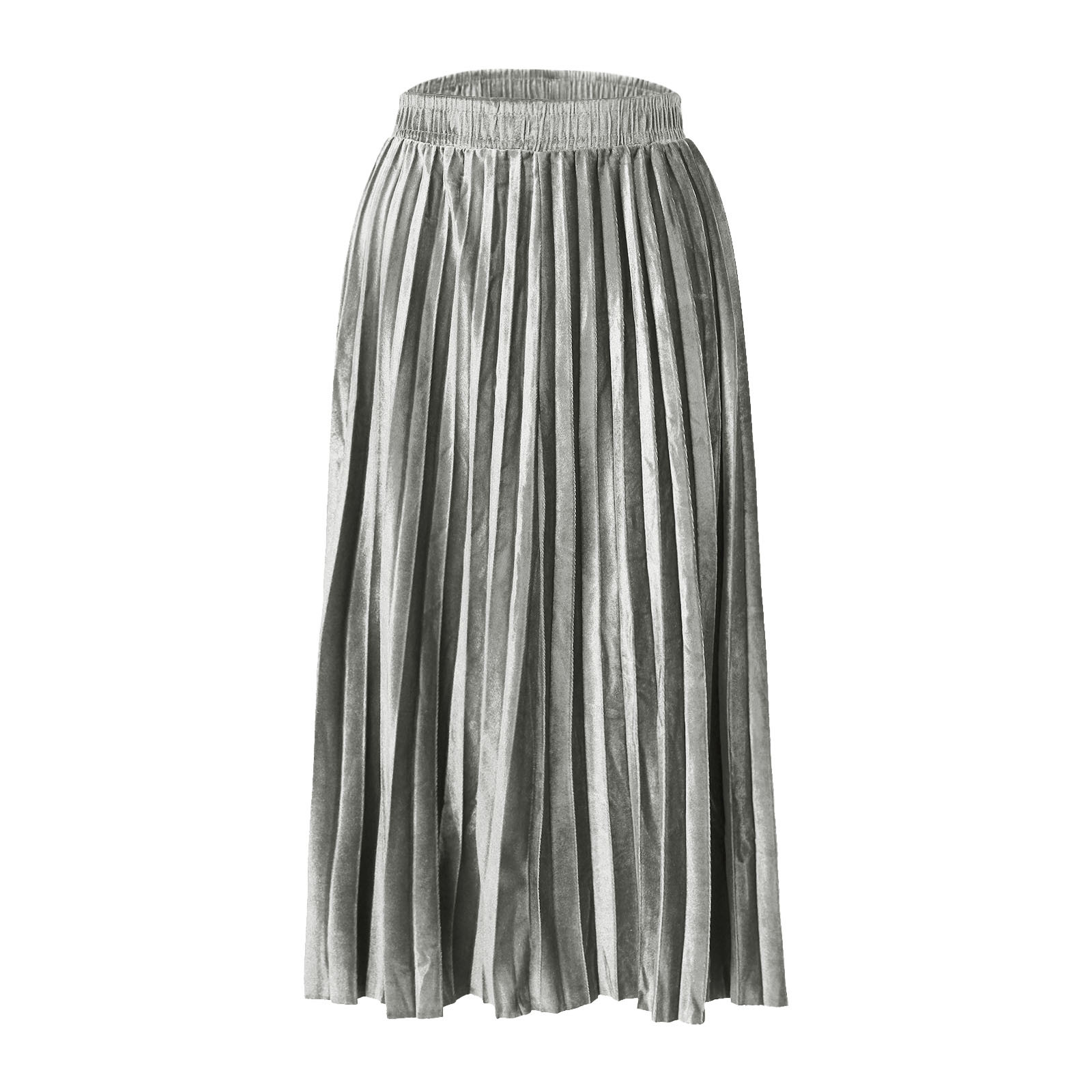 thumbnail image 4 of Falda plisada de terciopelo para mujer: cintura alta, diseño envolvente en las caderas, tejido elástico para todas las estaciones (S-XXL), 4 of 4